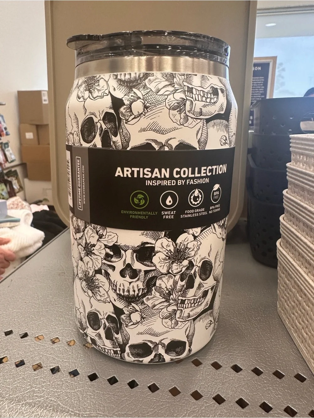 Limited Edition Hydrapeak Artisan Collection Quench Skull Floral Tumbler, 50oz